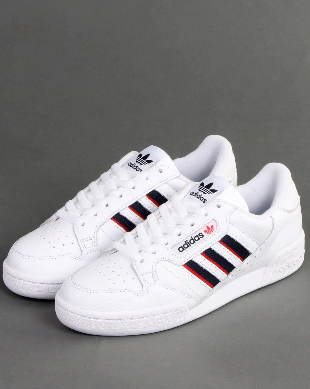 Adidas Continental 80 Trainers White - Navy Red Stripes - Image 4