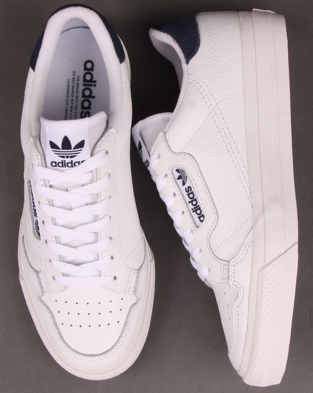 Adidas Continental White Leather Vulc Trainers - Image 2