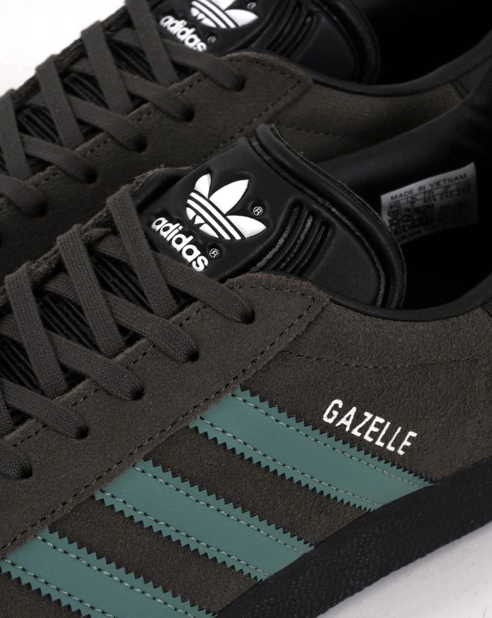Adidas Gazelle Trainers Olive Grey/Black - Image 2