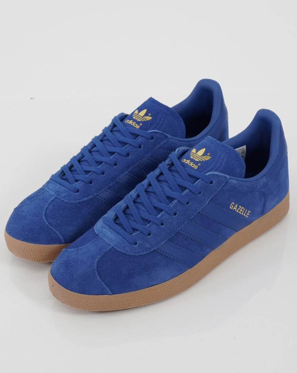 Adidas Gazelle Trainers Power Blue- Gold - Image 3