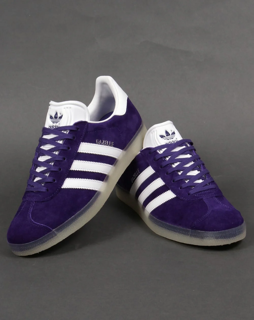 Adidas Gazelle Trainers Purple White/Ice Gum Sole - Image 3