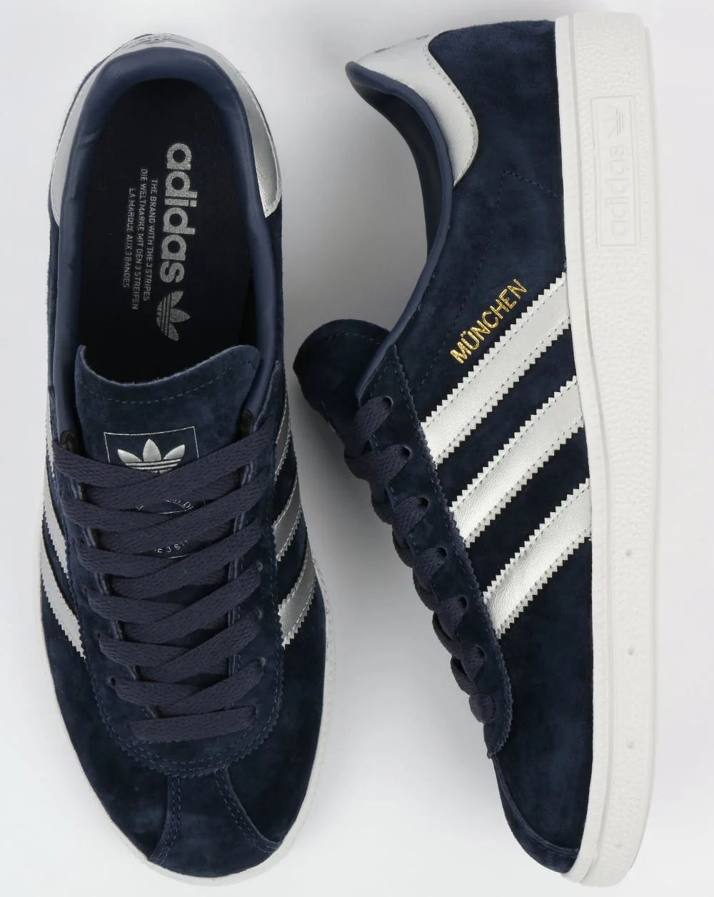 Adidas Munchen Trainers Navy Blue/Silver - Image 2