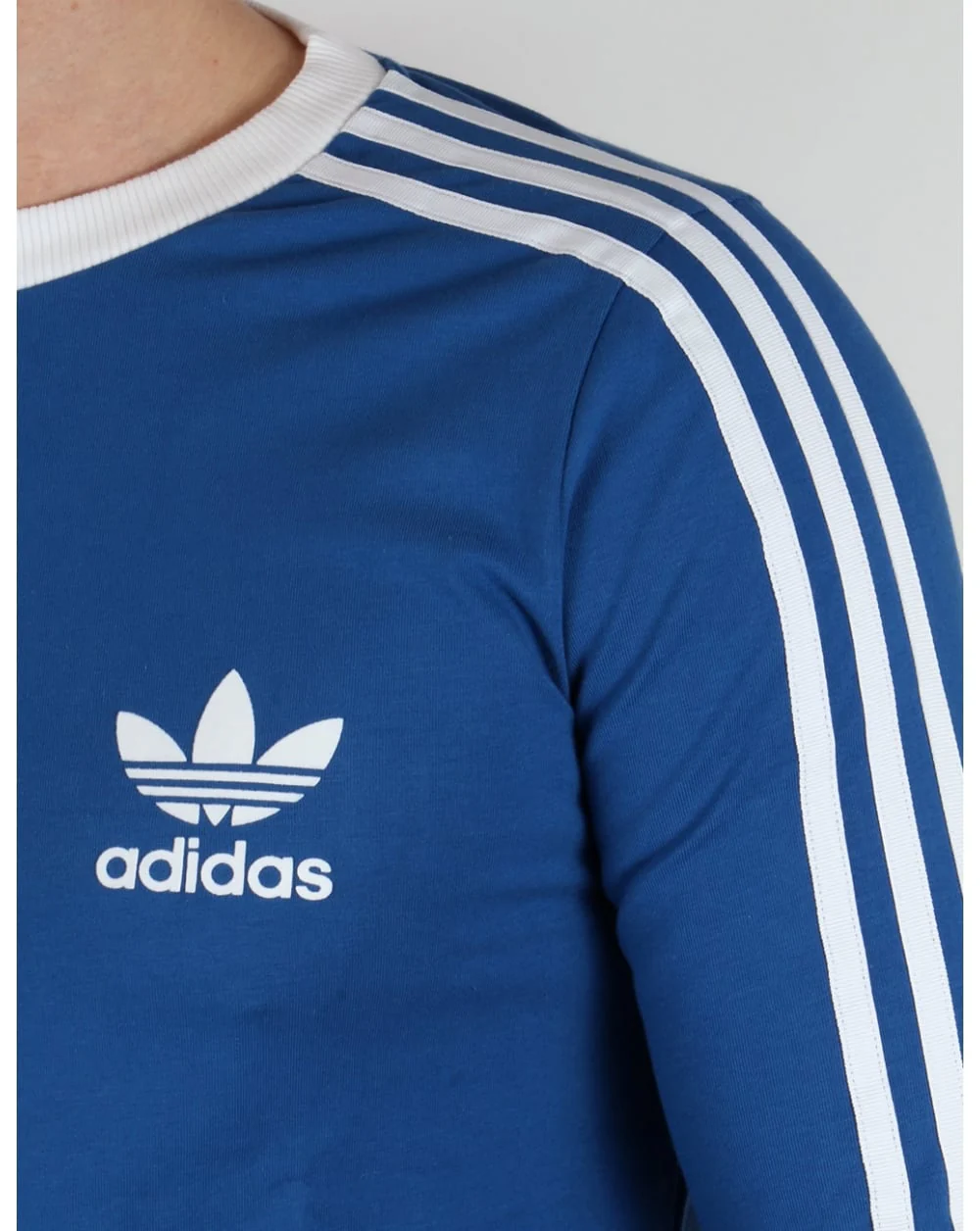 Adidas Originals 3 Stripes Long Sleeve T-shirt EQT Blue - Image 2