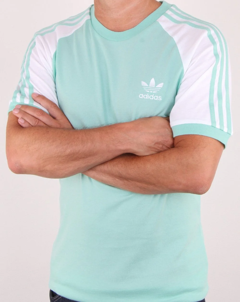 Adidas Originals 3 Stripes T Shirt Clear Mint - Image 3