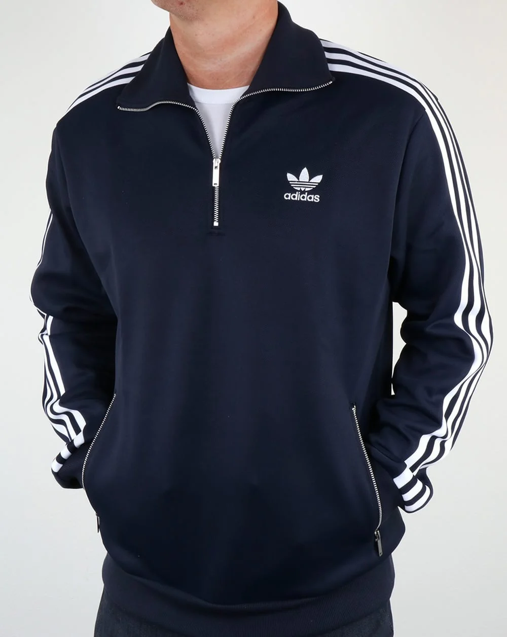 Adidas Originals 90s Half Zip Track Top Navy - Image 3