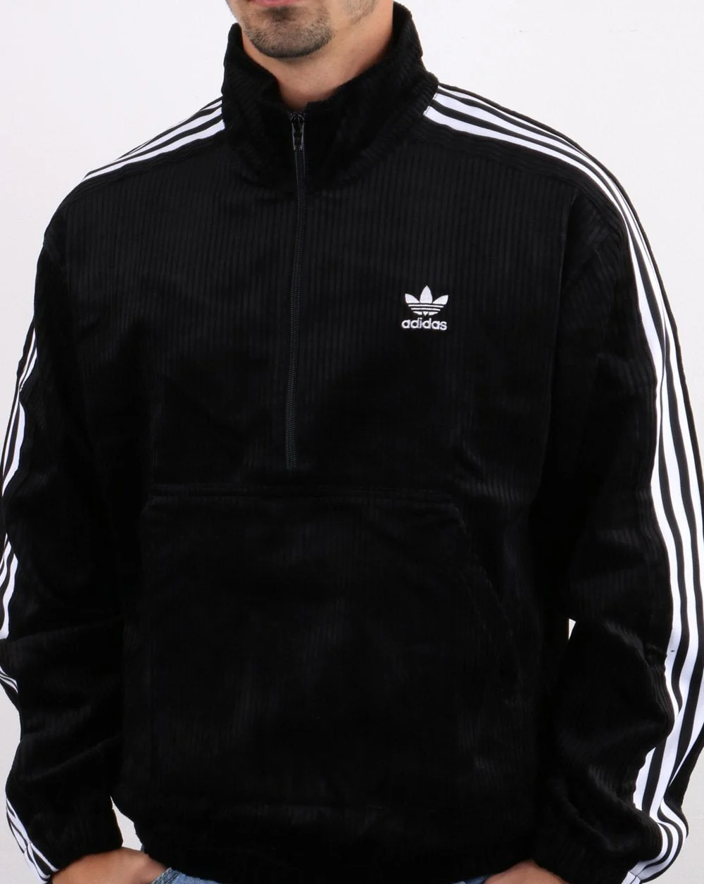 Adidas Originals Cord Half Zip Top Black - Image 2