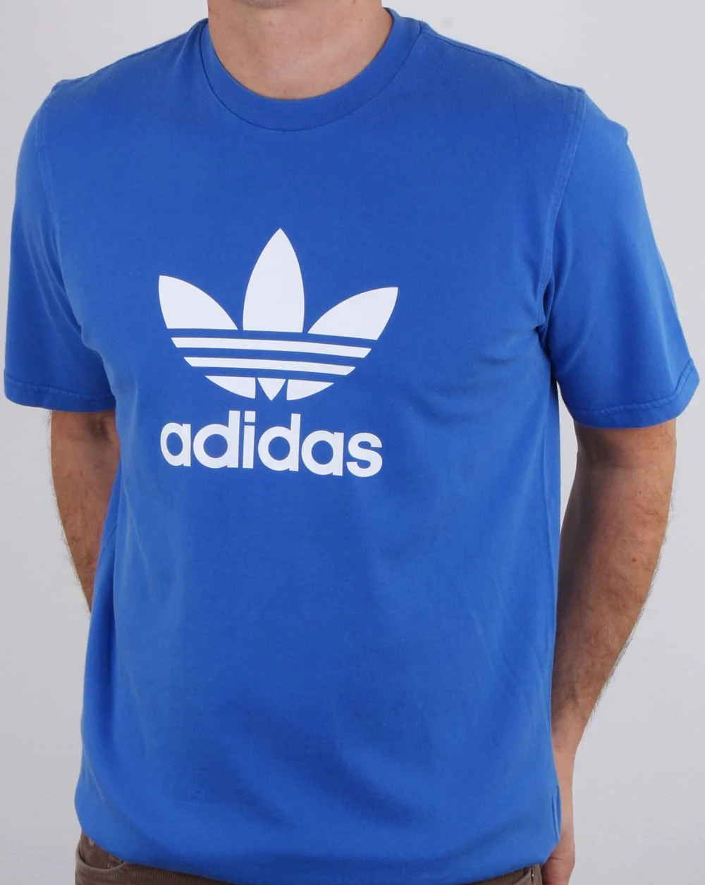 Adidas Originals Trefoil T Shirt Blue - Image 3