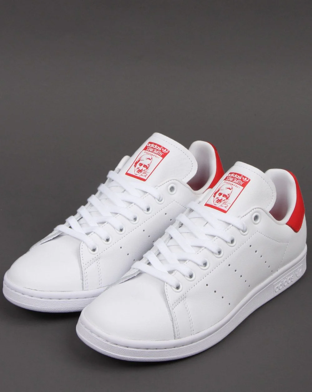 Adidas Stan Smith Trainers White/Red - Image 3