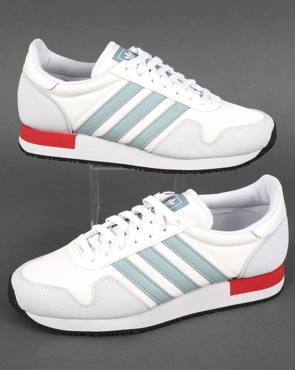 Adidas USA 84 Trainers Chalk White/Grey Blue/Red