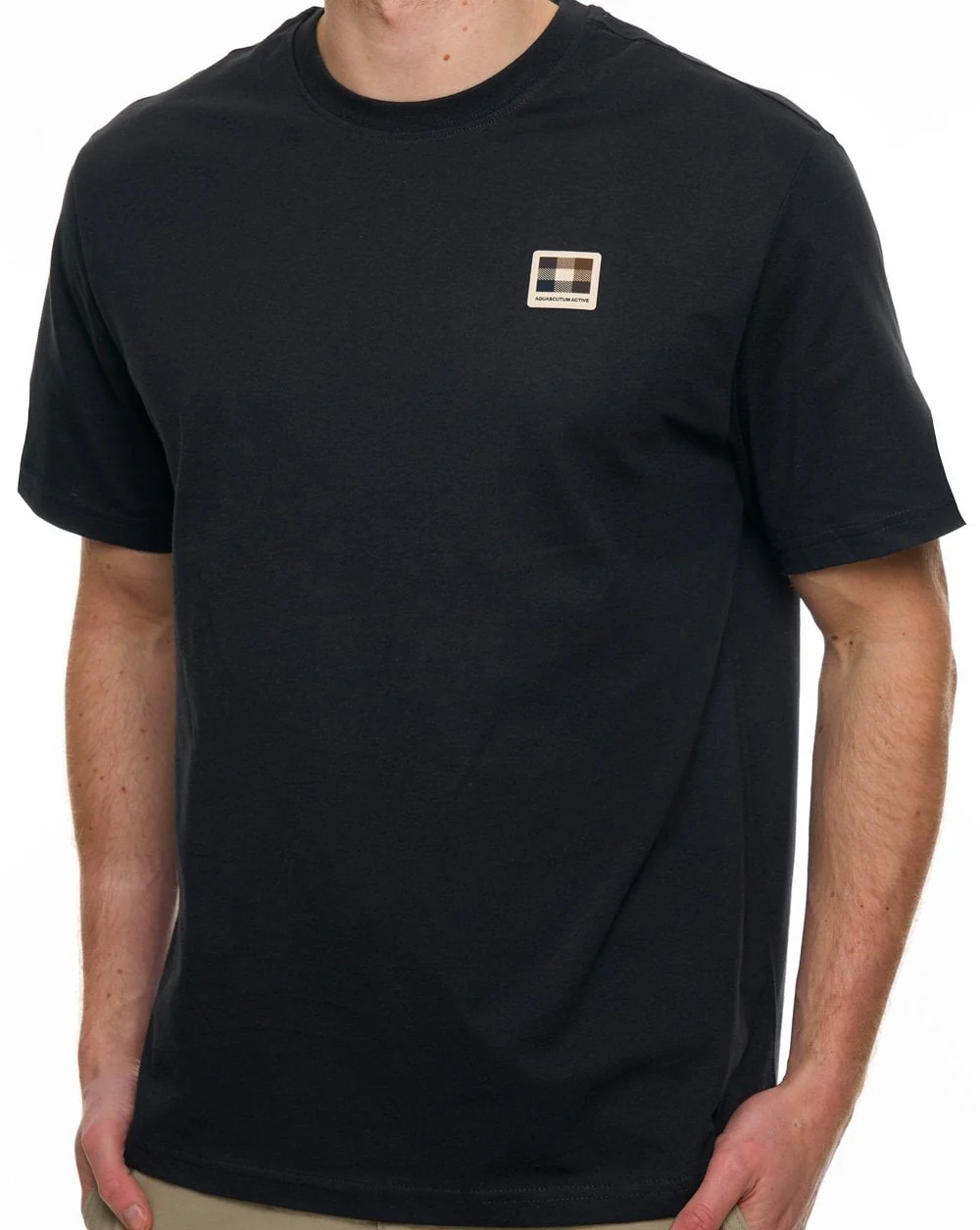 Aquascutum Badge T Shirt Black - Image 2