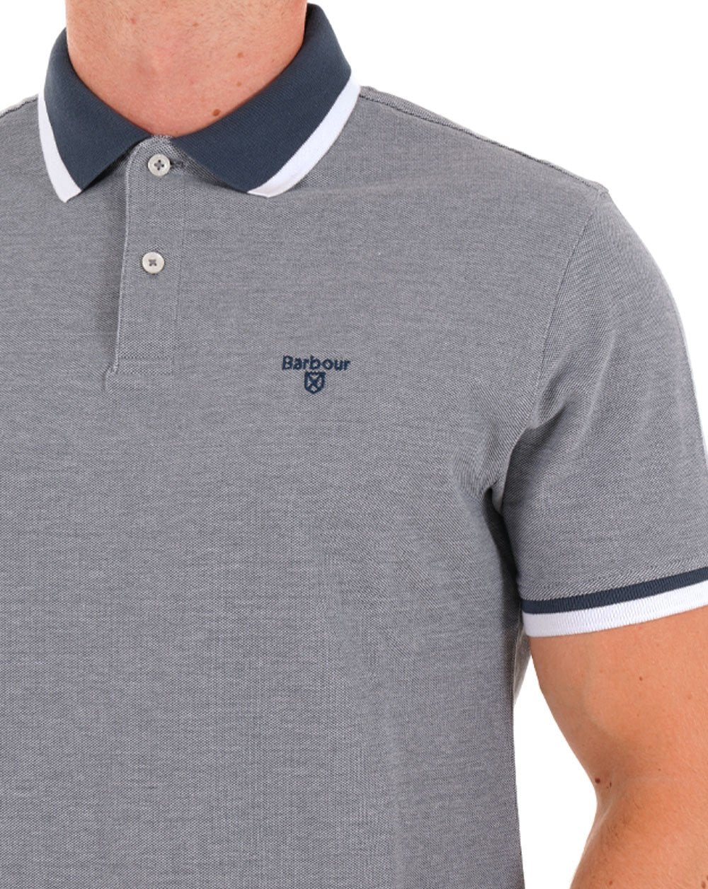 Barbour Barnard Polo Shirt Dark Denim - Image 2