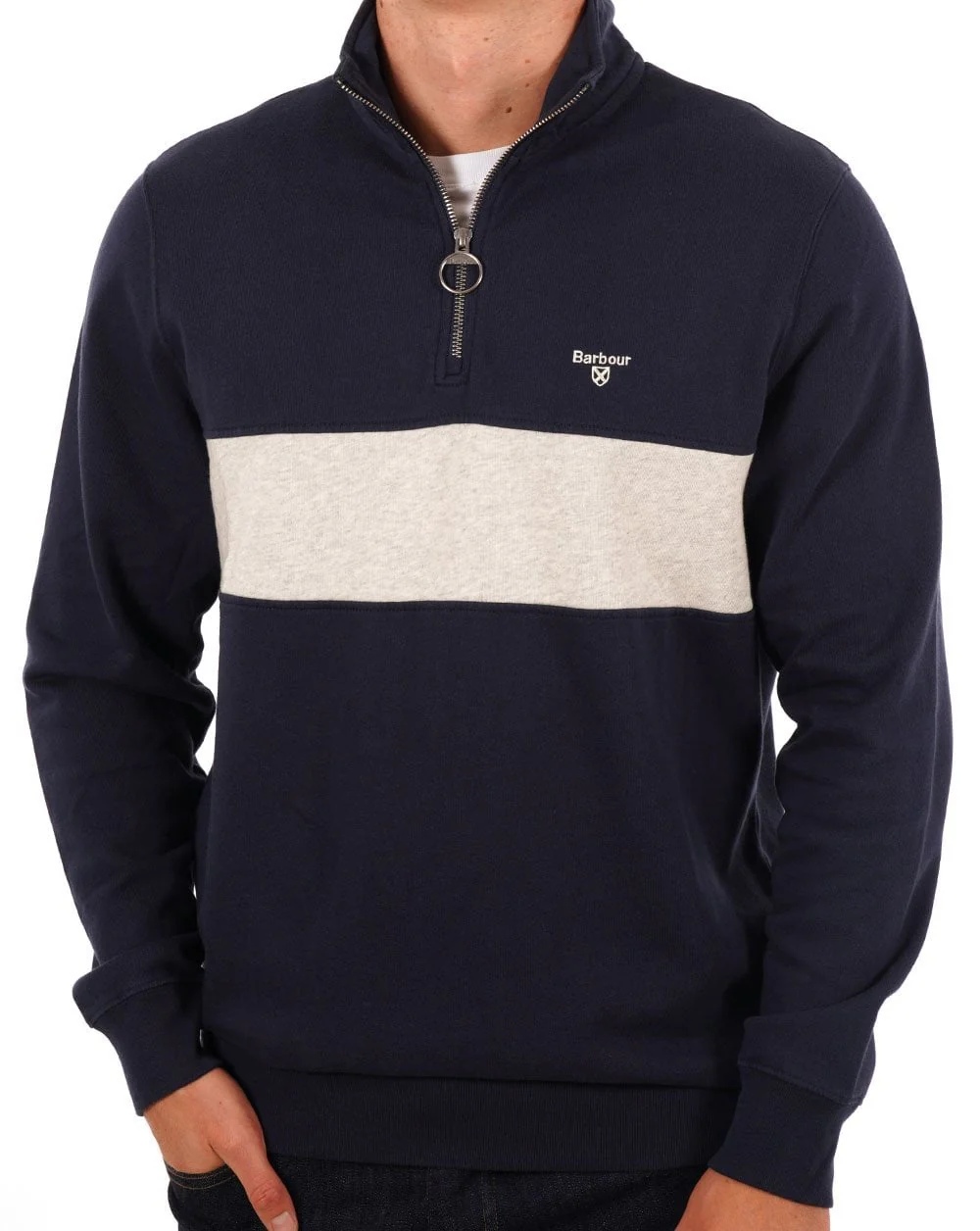Barbour Bromfield Half Zip Sweater Navy