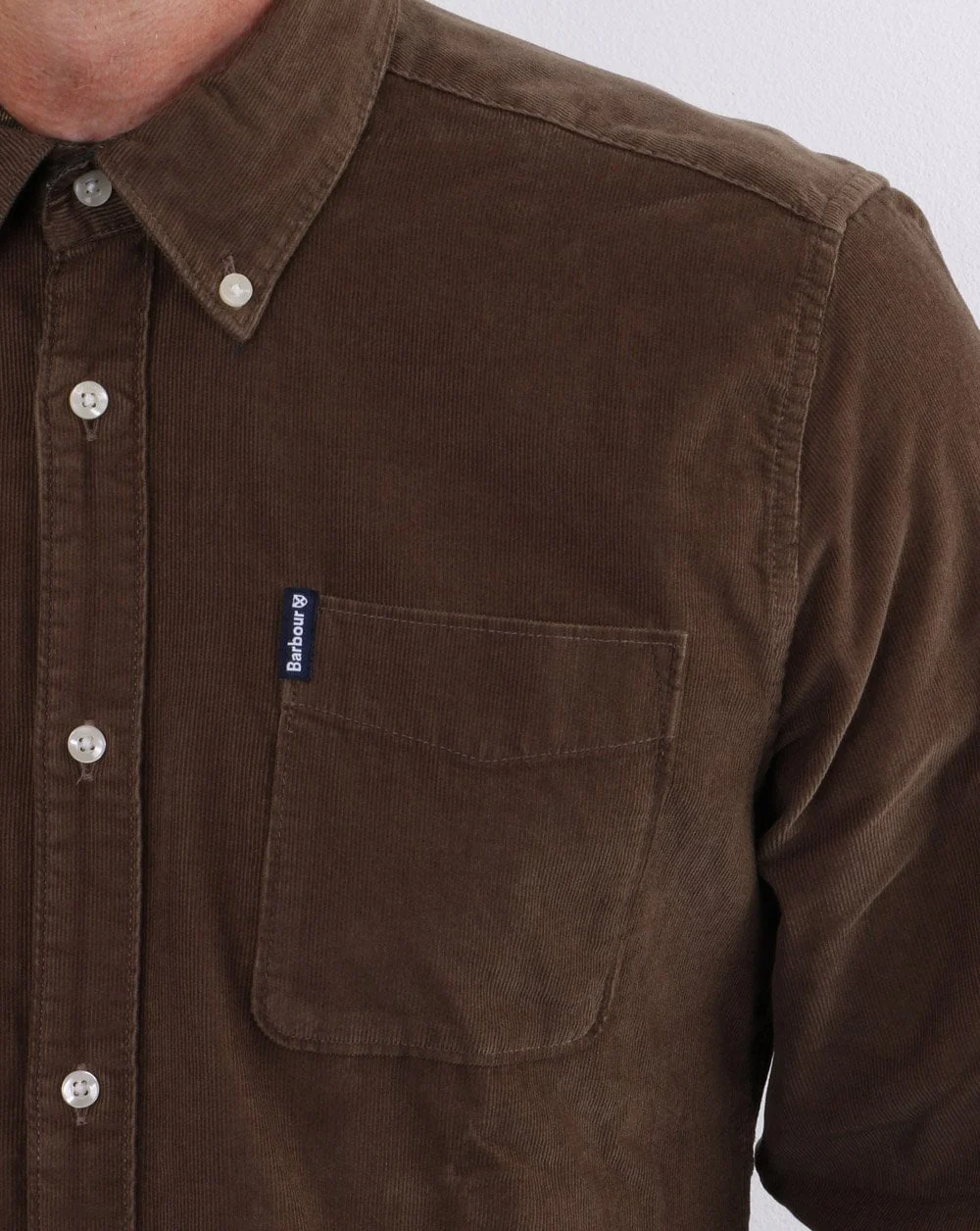 Barbour Cord Tailored Shirt Brown - Image 2