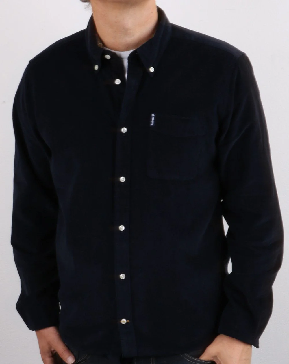 Barbour Cord Tailored Shirt Navy - Image 4