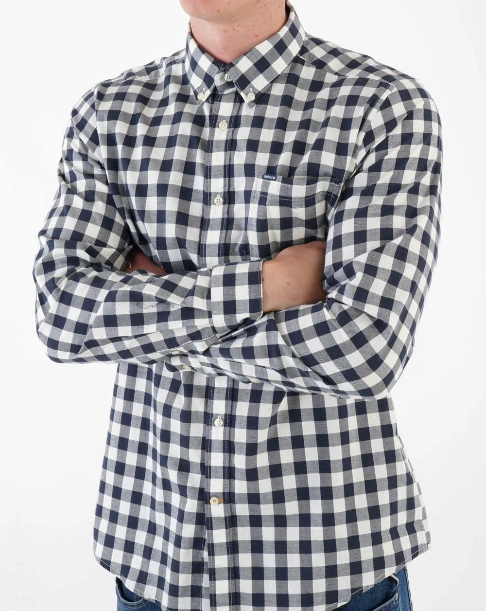 Barbour Drover Tailored Fit Shirt Navy - Image 3
