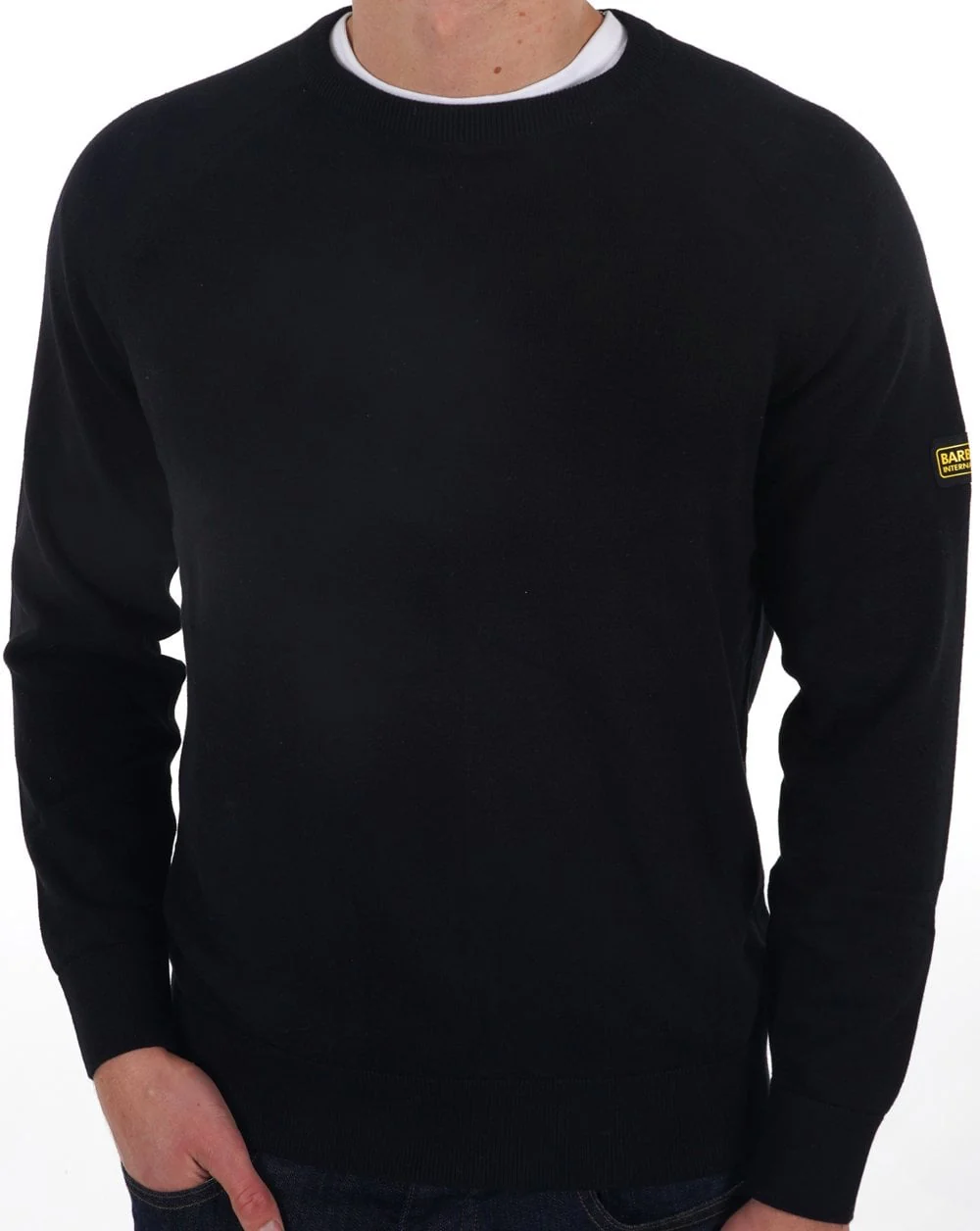 Barbour International Cotton Crew Knit Black