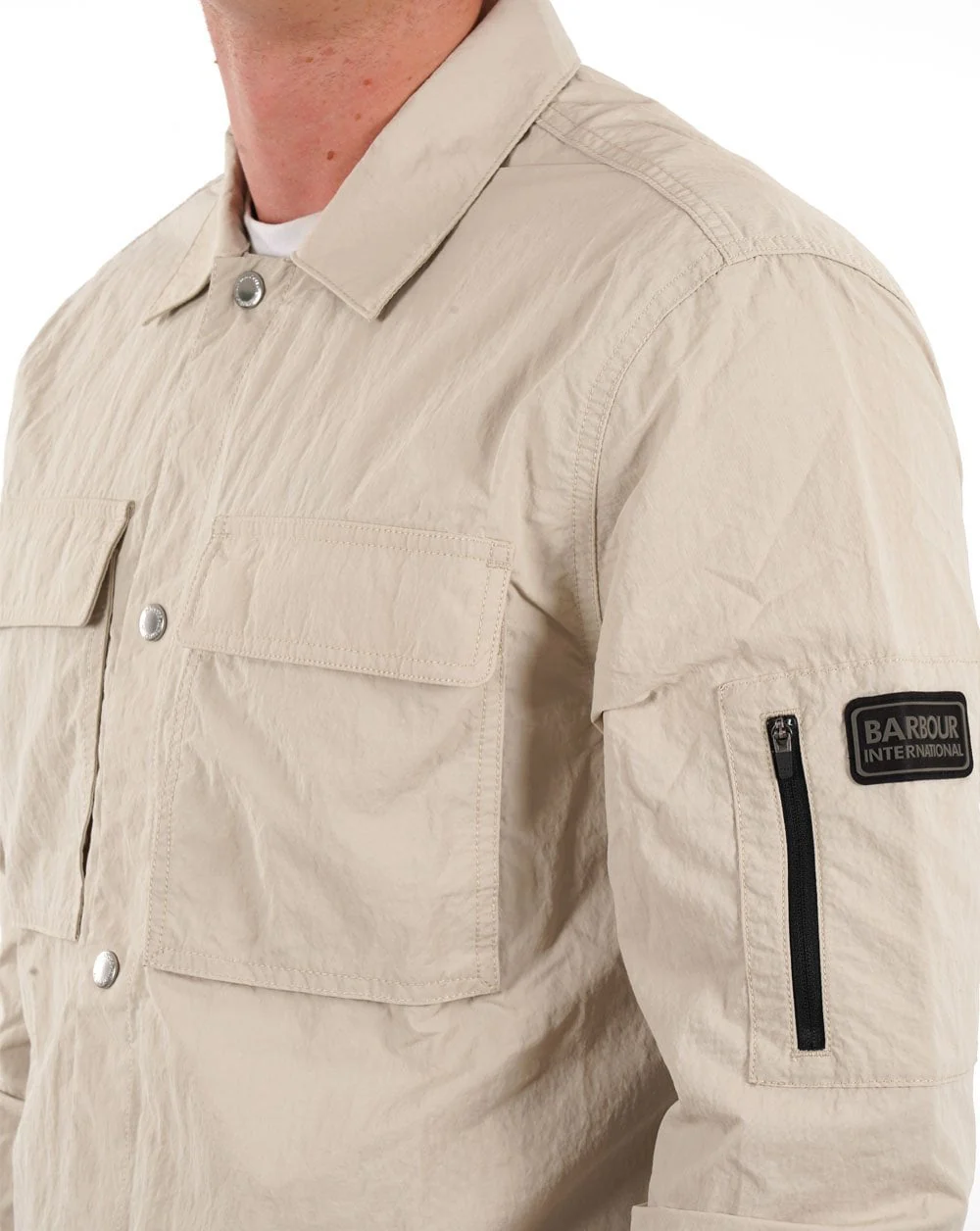 Barbour International Shutter Nylon Overshirt Mist - Image 2