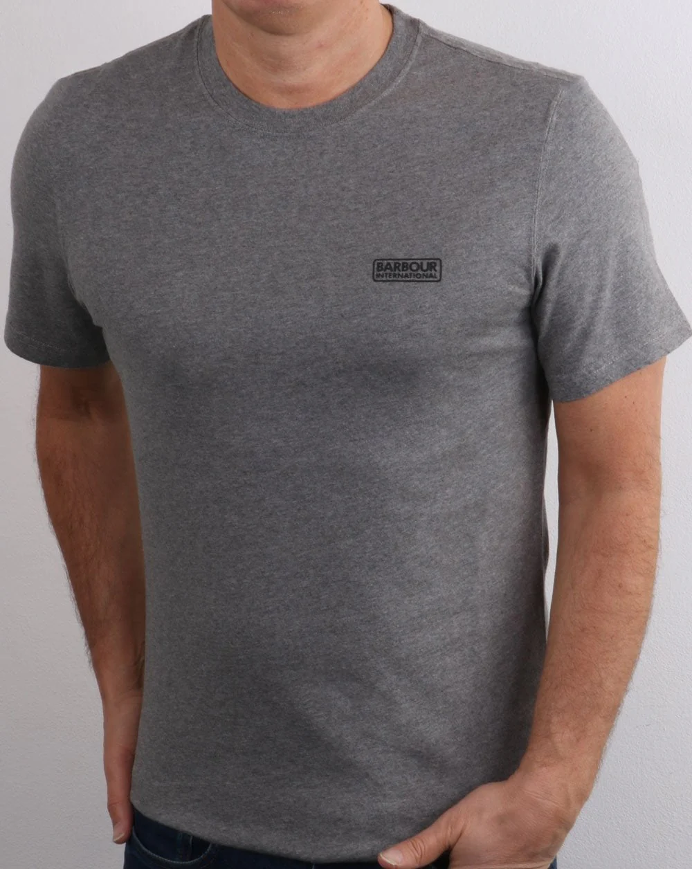 Barbour International Small Logo T-shirt Grey - Image 2