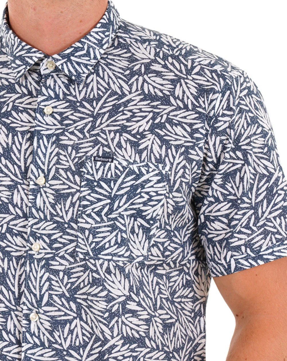 Barbour Jackstone Printed Summer SS Shirt Dark Denim - Image 3