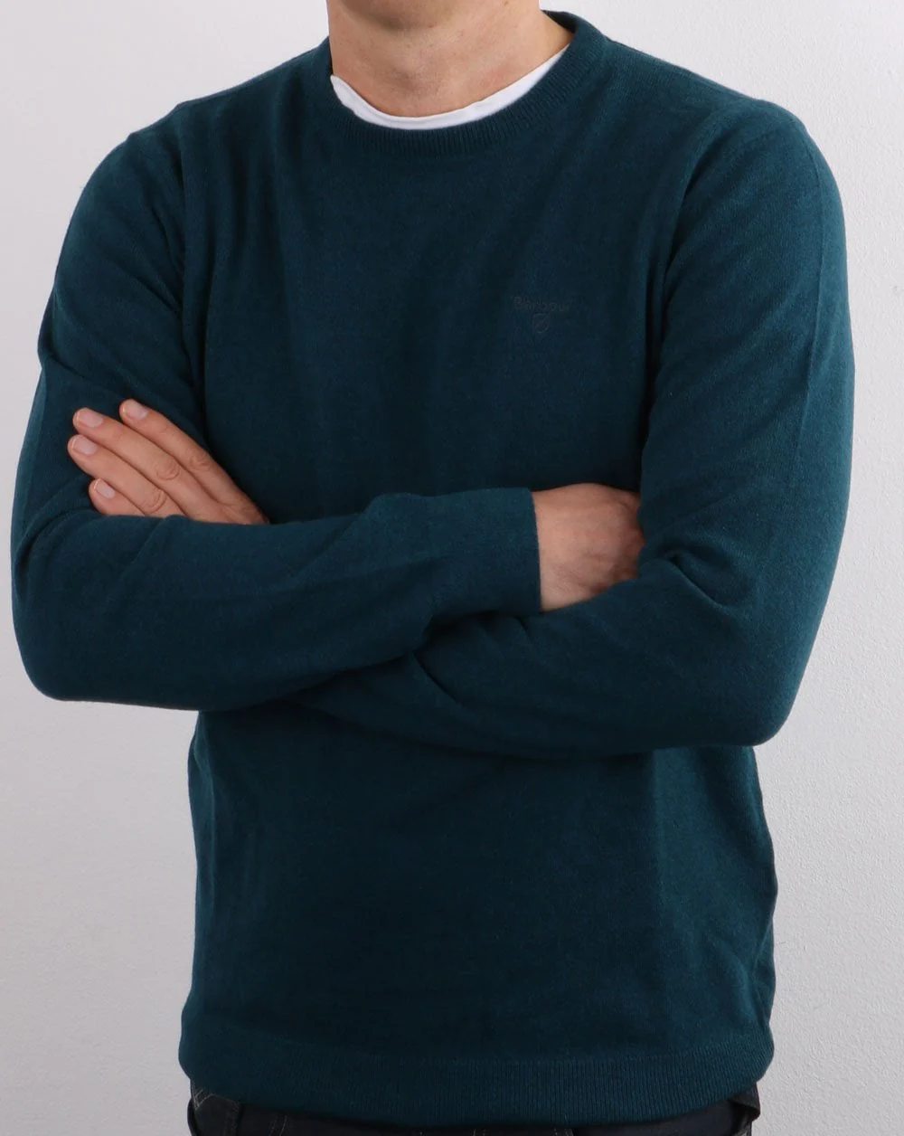 Barbour Lambswool Jumper Dark Aqua - Image 4