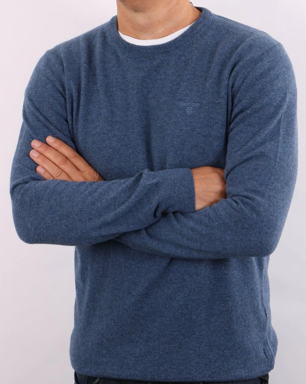 Barbour Lambswool Jumper Denim Marl - Image 2