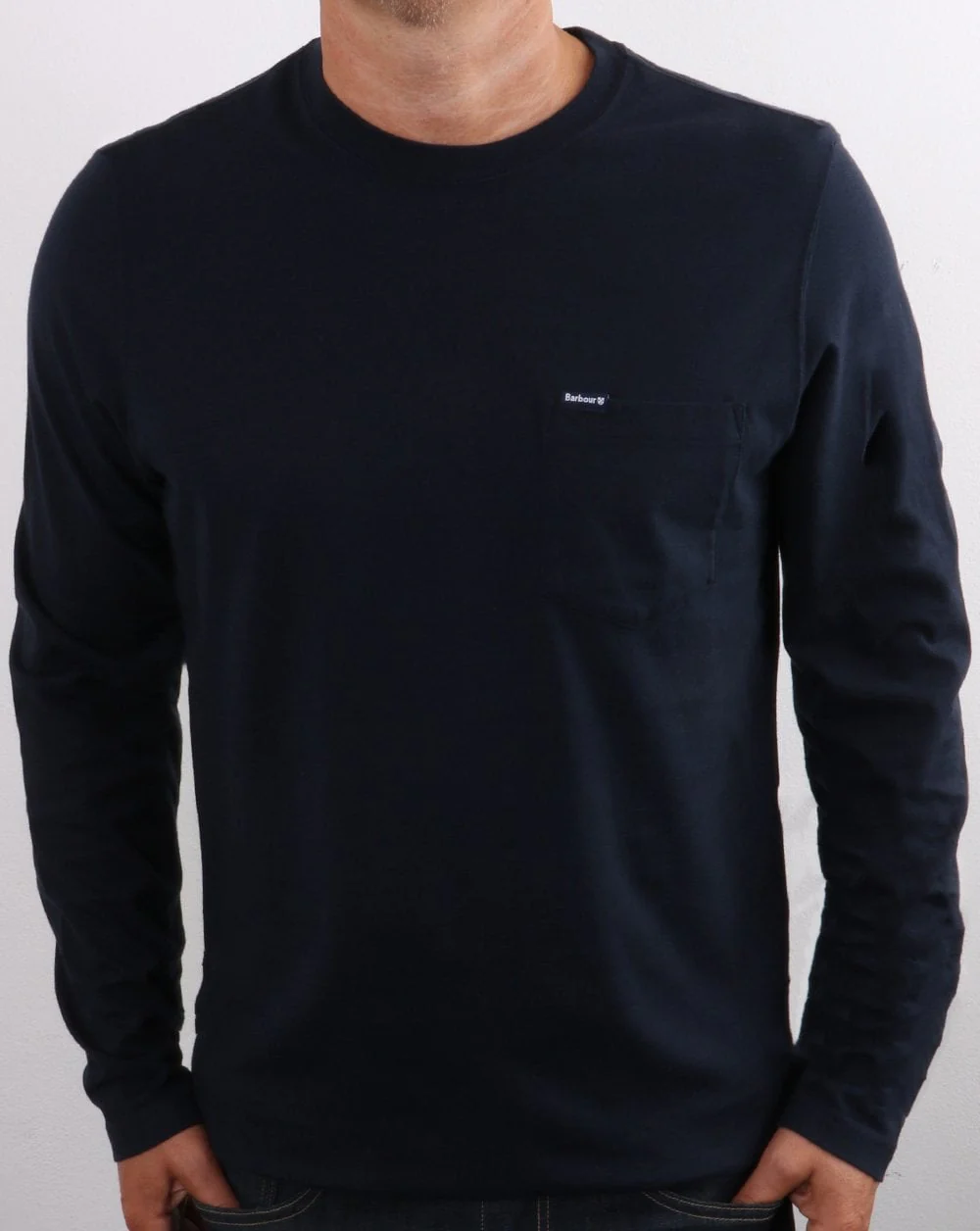 Barbour Long Sleeve Pocket T-shirt Navy - Image 3