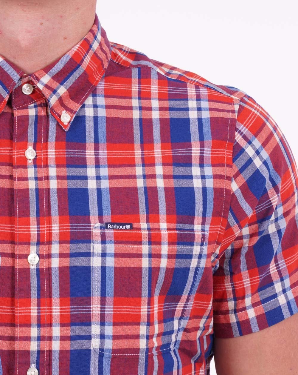 Barbour Nickwell Madras Check SS Shirt Navy - Image 2