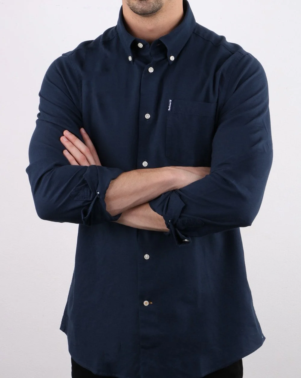 Barbour Oxford Shirt Navy - Image 3