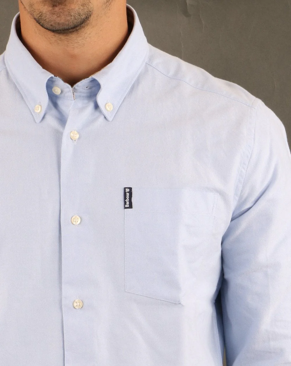 Barbour Oxford Shirt Sky Blue - Image 4
