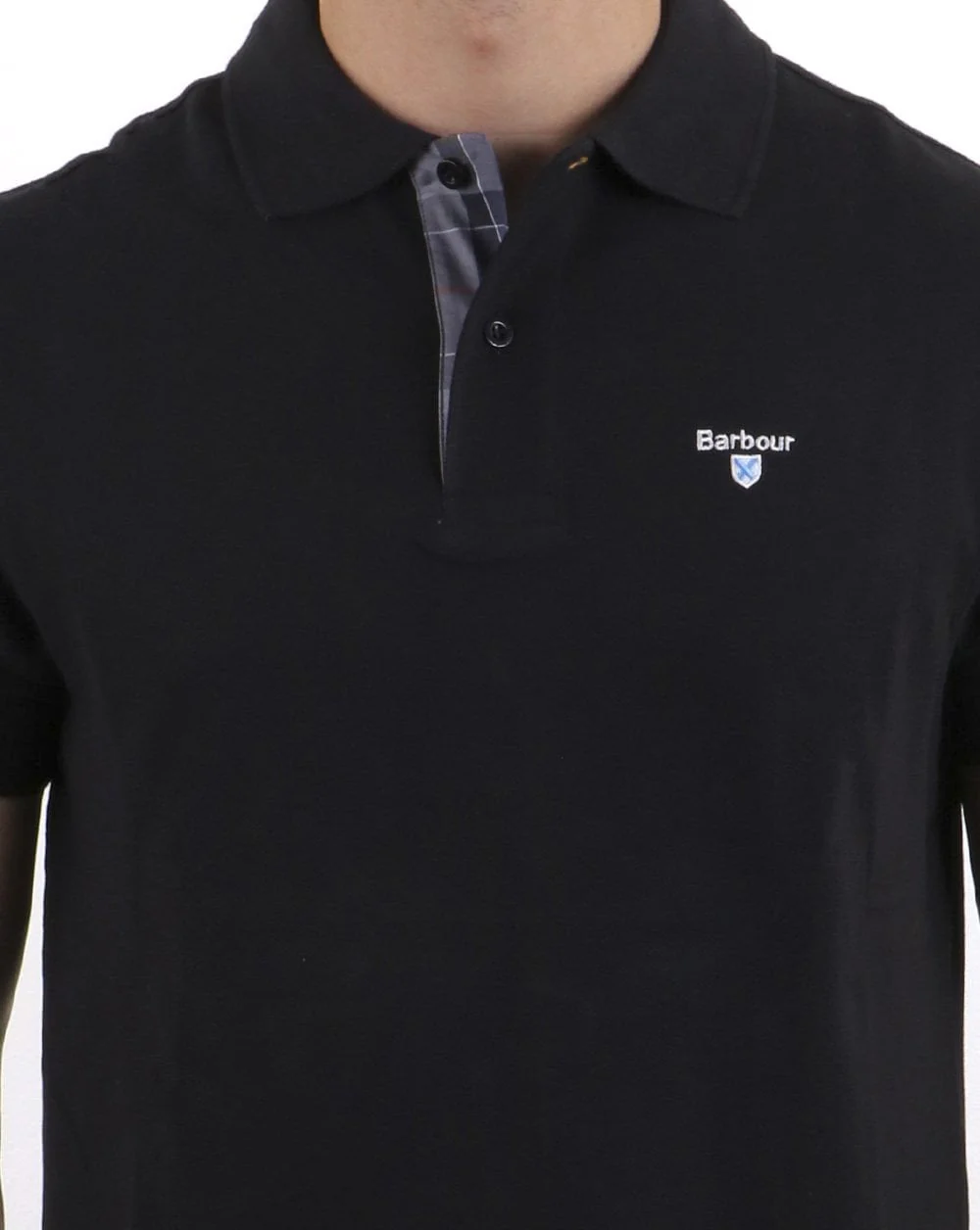 Barbour Tartan Pique Polo Black - Image 4