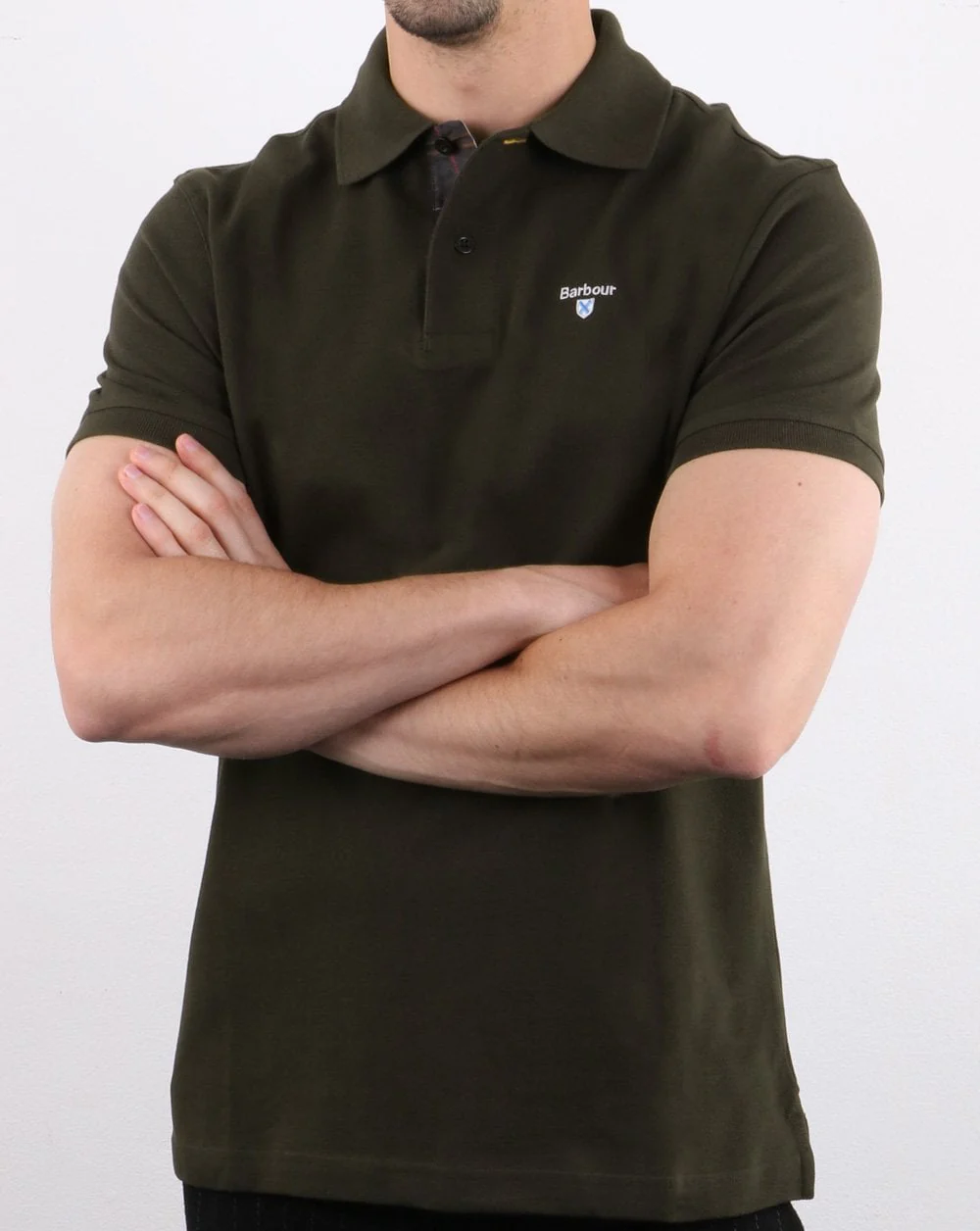 Barbour Tartan Pique Polo Green - Image 2