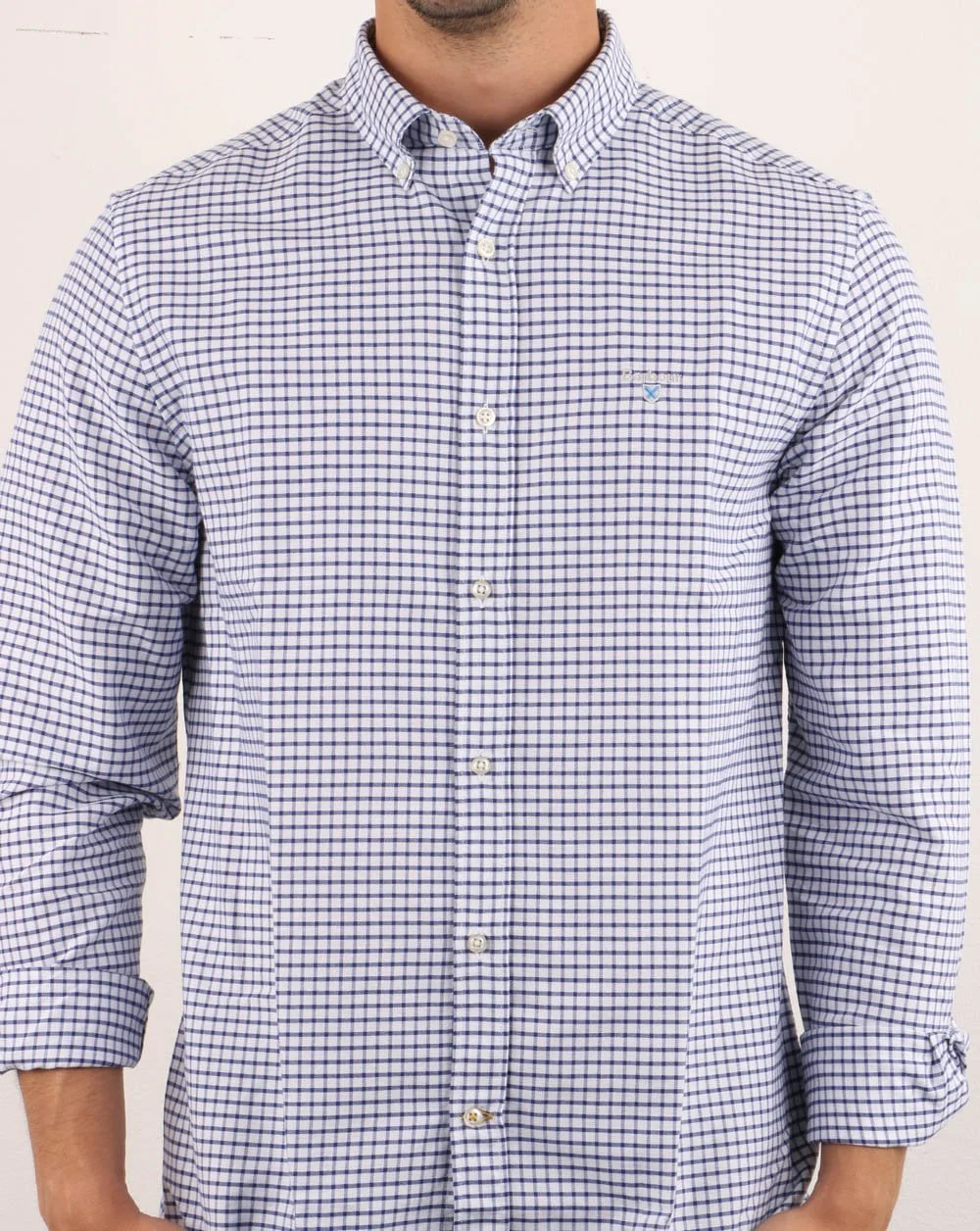 Barbour Tattersall Shirt Indigo - Image 4