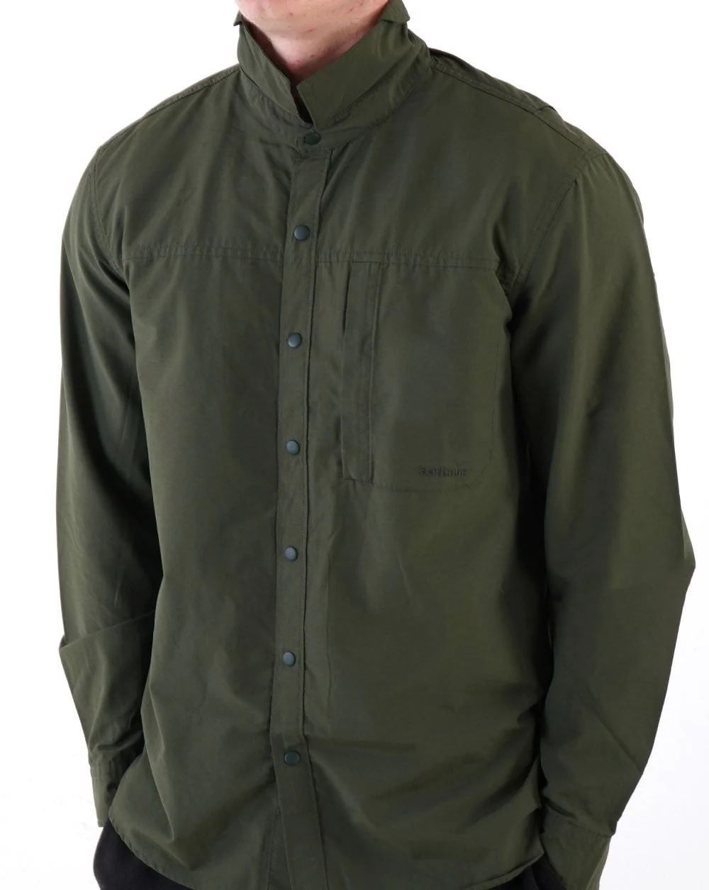 Barbour Walking Overshirt Olive Green - Image 3