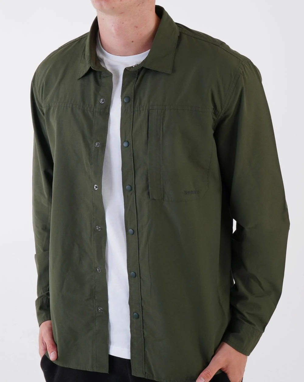 Barbour Walking Overshirt Olive Green - Image 4
