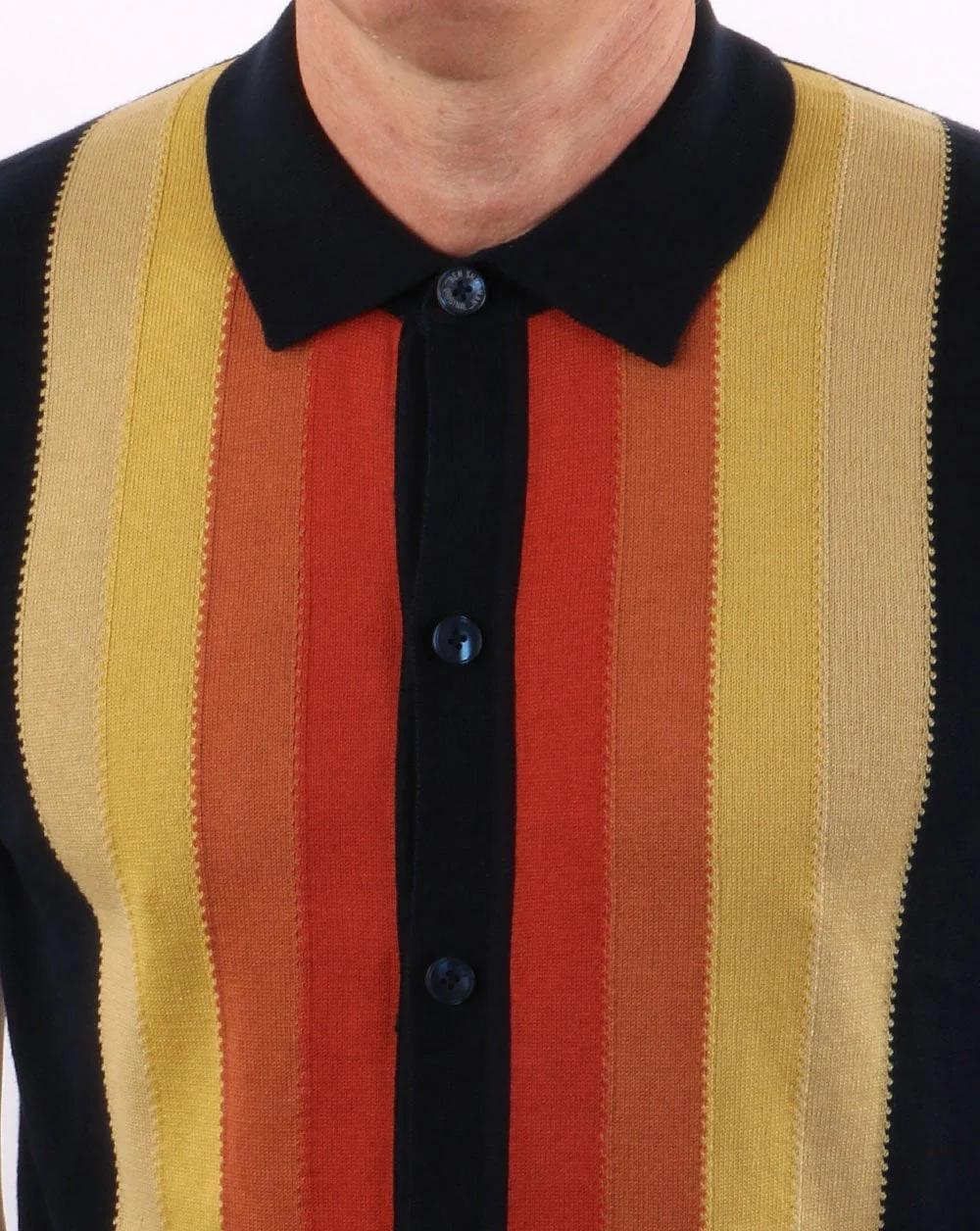 Ben Sherman Button Thru Mod Polo Dark Navy - Image 3