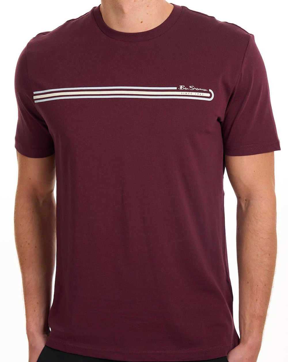 Ben Sherman Core Stripe Tee Aubergine - Image 2