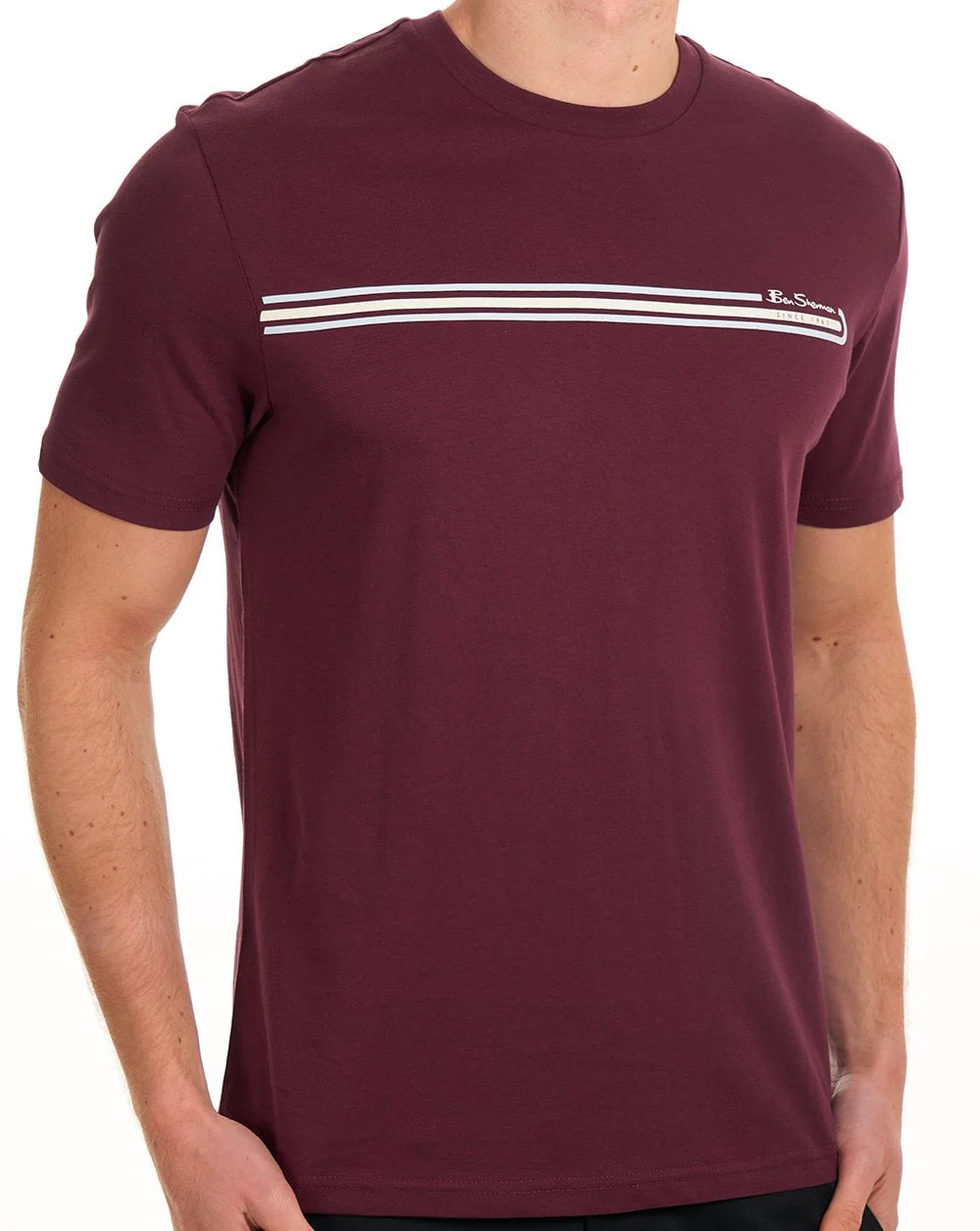 Ben Sherman Core Stripe Tee Aubergine - Image 3