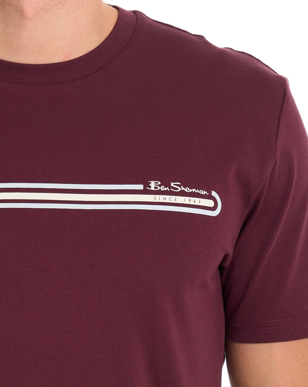 Ben Sherman Core Stripe Tee Aubergine - Image 4