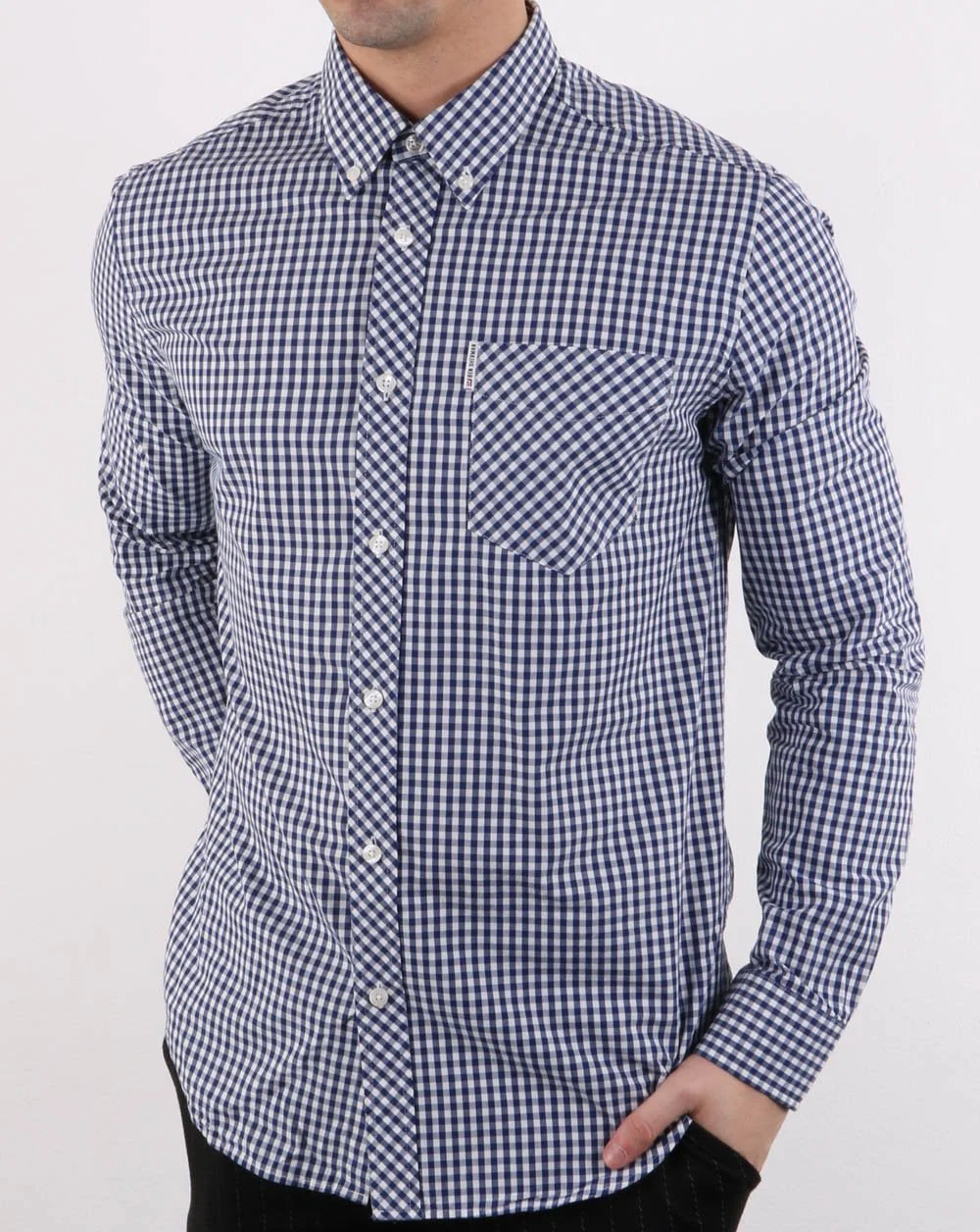 Ben Sherman Gingham Shirt Dark Blue - Image 2