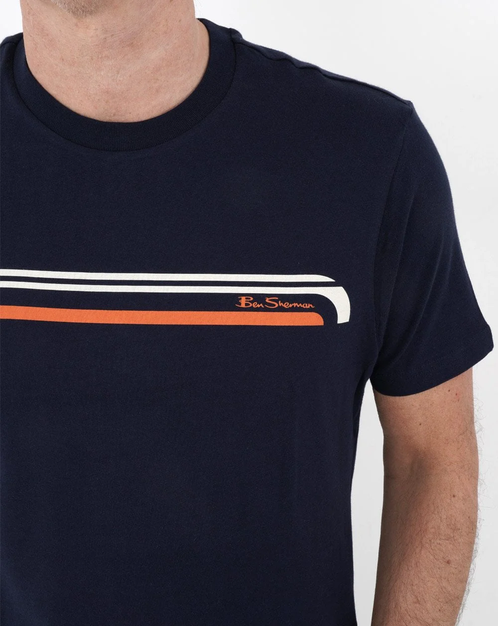 Ben Sherman Printed Chest Stripe T-shirt Navy - Image 2