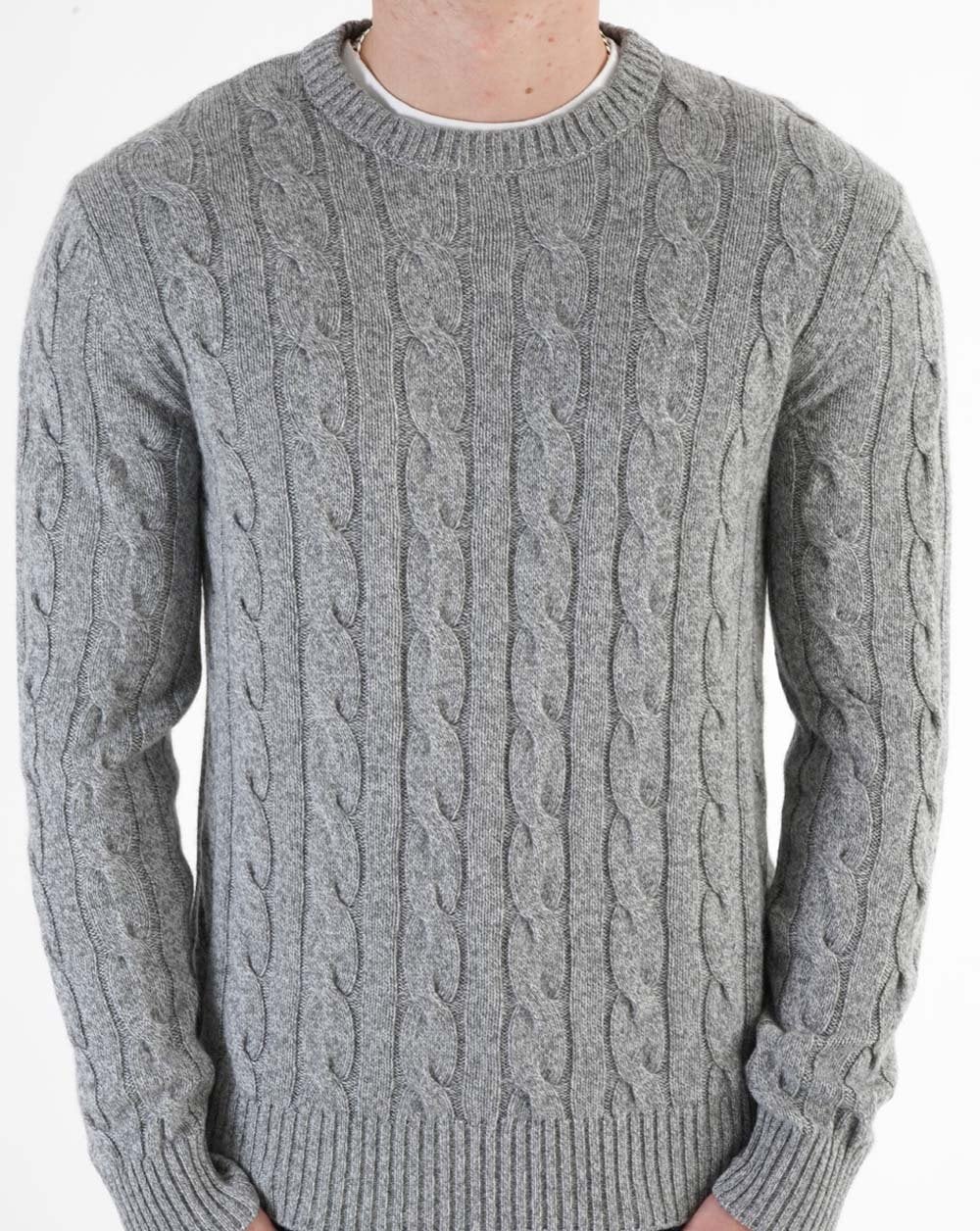 Benetton Cable Knit Jumper Grey - Image 2