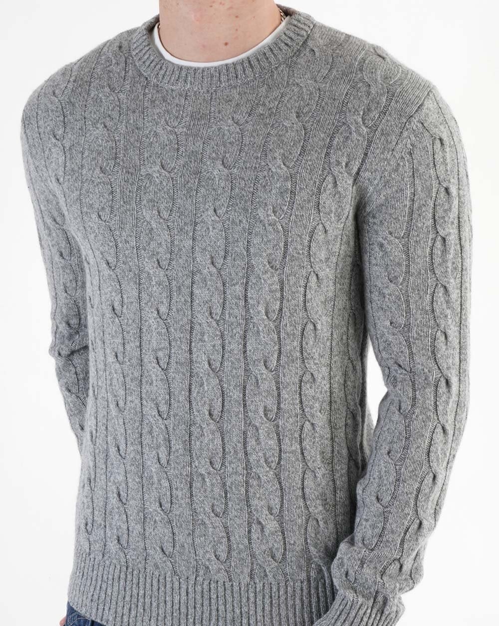 Benetton Cable Knit Jumper Grey - Image 3