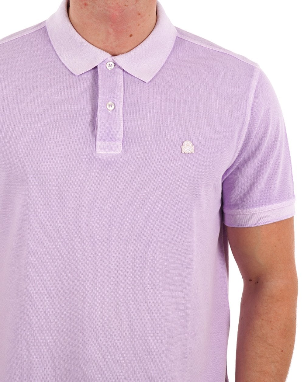 Benetton Logo Polo Washed Lilac - Image 2