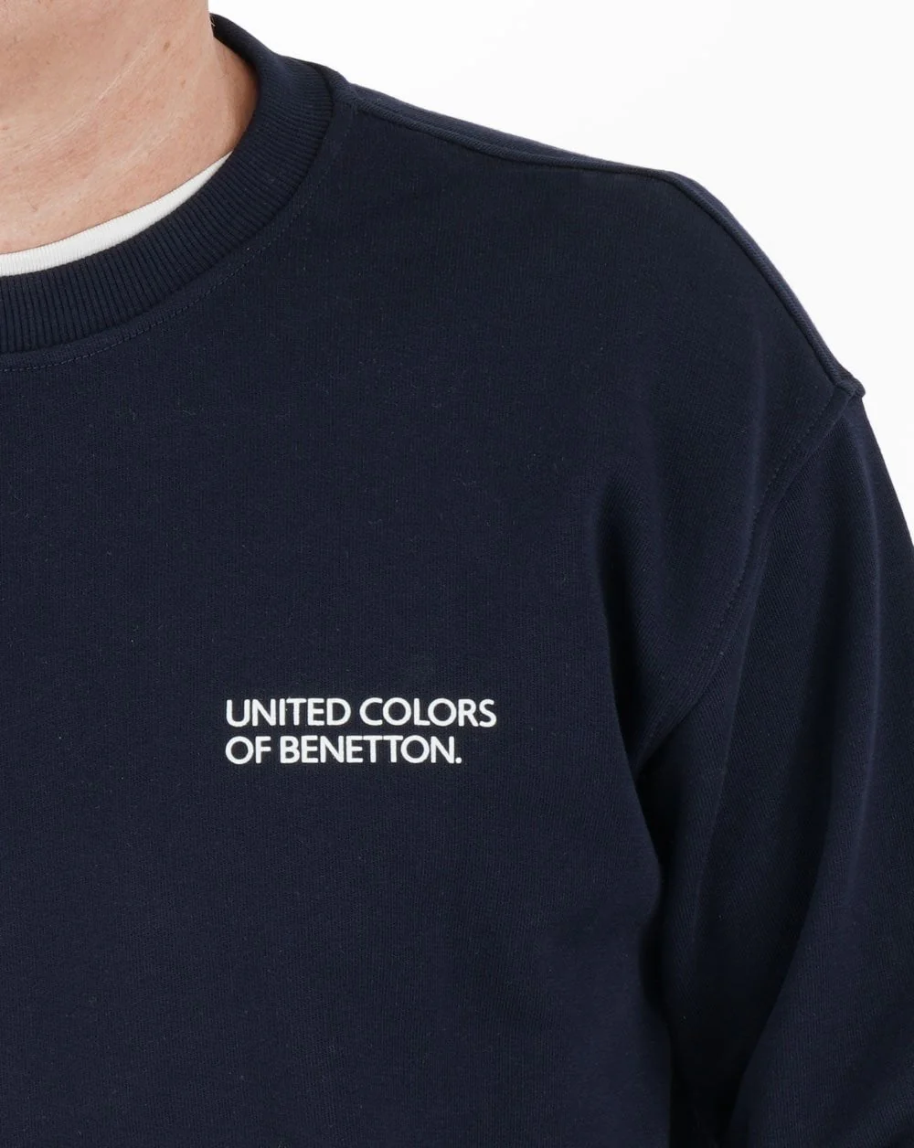 Benetton Logo Sweatshirt Navy - Image 2