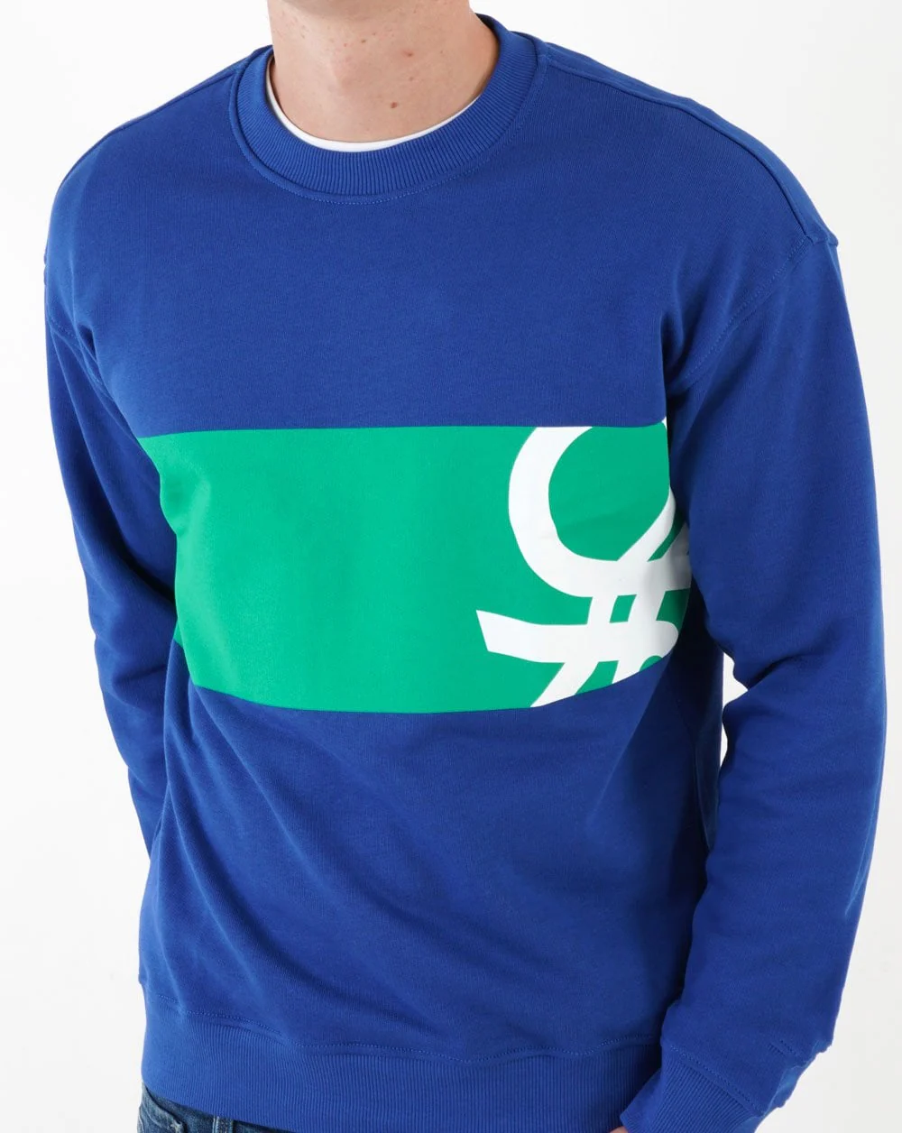 Benetton Logo Sweatshirt Royal Blue - Image 3