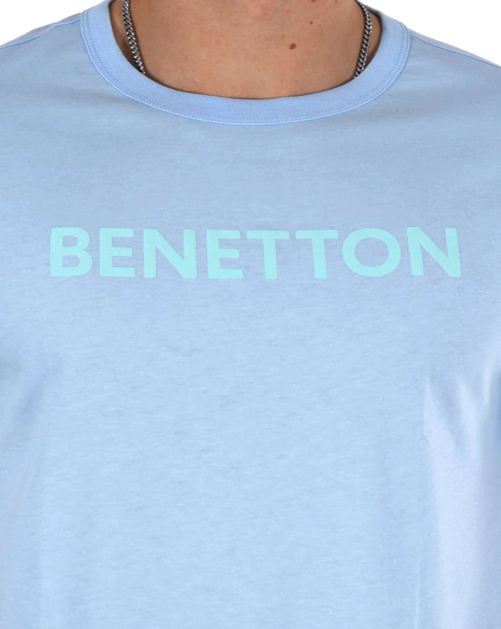 Benetton Logo T-shirt Sky Blue - Image 2