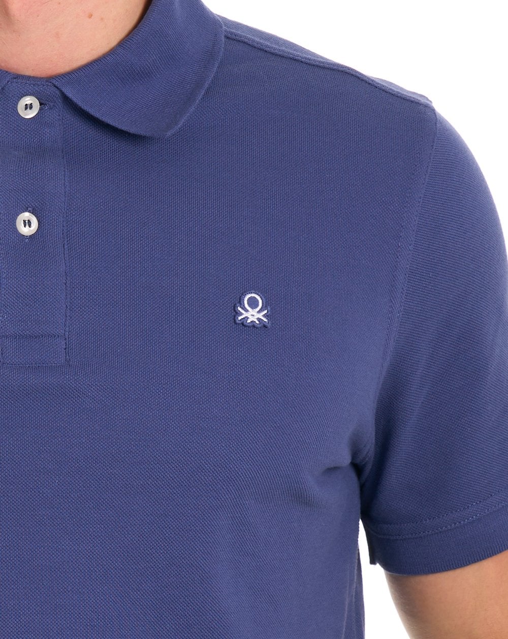 Benetton Polo Shirt Washed Navy - Image 5