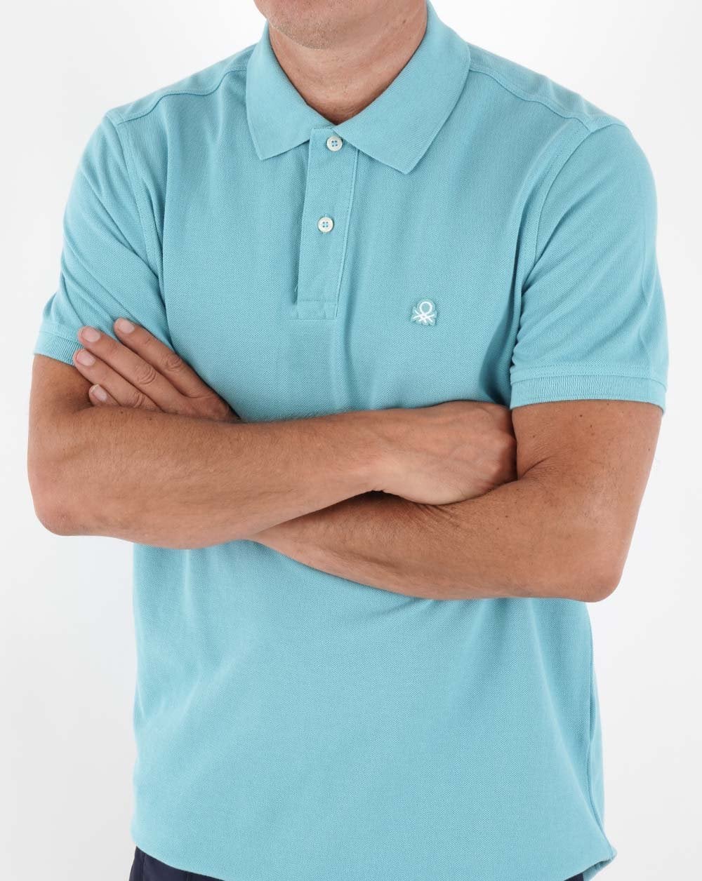 Benetton Polo Shirt Powder Blue - Image 3