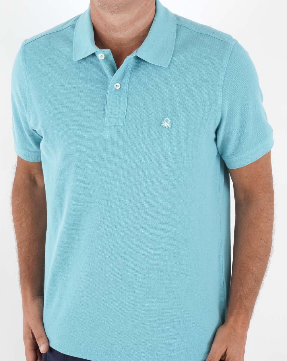 Benetton Polo Shirt Powder Blue - Image 4