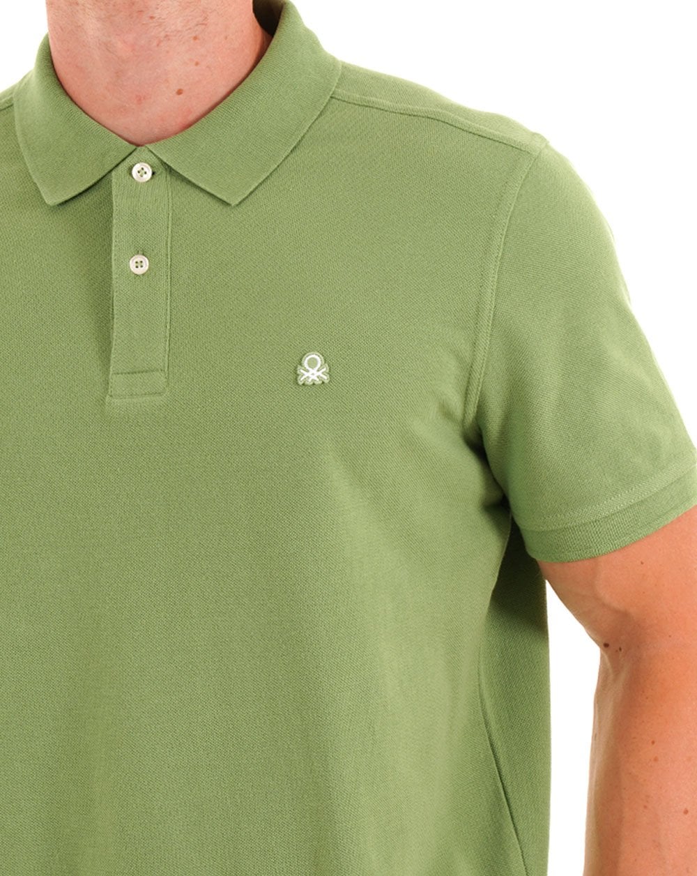 Benetton Polo Shirt Soft Green - Image 2